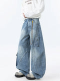 Broad-Legged Jeans Men's Spring And Autumn Tide Brand Loose Water Wash Bag Cutter