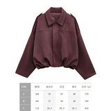 Velvet Loose Spring Girl Casual Blouse Zipper Fashion Bomber Jacket 2025 Bat Sleeve
