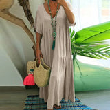 Spring Summer WISH New V-Neck Irregular Multi-Color Multi-Code Long