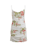 Backless Floral Mesh Mini Dress-Outfit