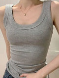 Solid Rib Tank Top-Outfit