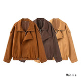 New Fashion Temperament Womenswear Designer Loose Leather