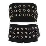 Trendy Punk Style Chicken Eye Decoration Low-Waist Hot Girl Cool Shorts 2025 New
