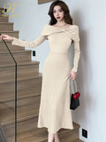 Han Queen New In Dresses Autumn Winter Elegant And Pretty Women's Dresses Work Casual Evening Party Vestidos Female Clothing-Outfit