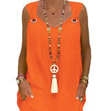 Women's New Solid Color Vertical Collar Sleeveless Casual Suit LZR14529K Series-Outfit