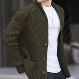 Toloer Men's New Cardigan Sweater Autumn And Winter Men's Long Sleeve Knit Sweater Men's