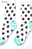 Harajuku Colorful Dot Printed Socks Men Women Casual Geometry Short Socks Funny Socks Female Combed Cotton