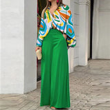 Women's Dress 2025 Printed Shirt Long-Sleeved INS Style Trousers Fashion Winter Wear
