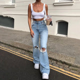 Denim Wide-leg Pants-Outfit