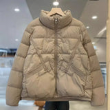 Autumn And Winter New Light Down Jacket Female Short Fashion Foreign Style Loose Stand Collar White Duck Velvet Warm Coat Tide-Outfit