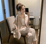 Women Plus Size Spring Summer Pants Suits Office Lady Two-Piece Set Female Casual Blazer Jacket+ Trousers Slim