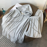 Toloer Female Spring And Autumn Thin 2023 New Zipper Hoodie Two-Piece Loose Sports Casual Set Leg