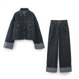 New Denim Jacket 9632255 Roll-Side Trousers And Foot Jeans