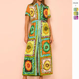 Women's Clothing 2026 Summer Holiday Style Exaggerated Fashion Print With Cardigan Super Long Dress