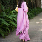 Toloer Spot Hot Style Autumn Women Fashion Medium Long Shirt Strap Straight Leg Wide Leg Pants Three-Piece Suit-Outfit