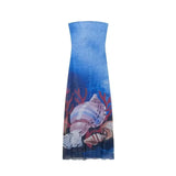 Women's Clothing 2025 Spring New Fashion Temperament Print Net Embossed Fan Flute