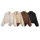 Homemade New Women's Styling Casual 4-Colored Ponpon Zipper