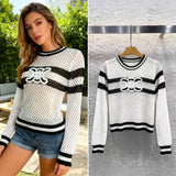 Knitted Suit Woman Sexy V-Necked Leaf Sleeve Top + Striped Ass Skirt