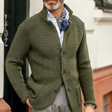 New Products - Dress Men's Casual Long-Sleeved Pure Color Knit Coat Men's