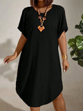 Women's Clothing 2025 Summer New Short-Sleeved Solid Color