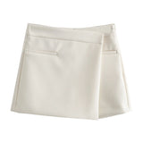 New Style Asymmetrical Solid Color Fashion Skirt Pants In Autumn 7385597-Outfit