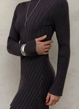 Half-Necked Dress Knitted Dress Spring 2025 Temperament Tweed A-Word