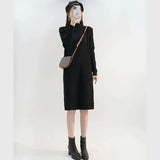 And Winter With Coat Sweater Dress Women Loose Fashion With Medium And Long Bottoming Over The Knee Knit