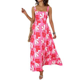 Summer Beach Dress Suspension A-Dress Flower Print