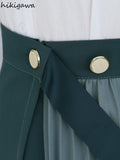 Temperament Skirt Women 2023 Faldas De Mujer High Waist Slim Fit Summer Korean Midi Jupe Patchwork Irregular Pleated