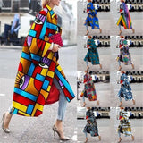 Spring And Autumn Wishebay Long Horn Sleeve Coat Print Loose Wind Coat
