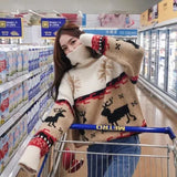 Women's Christmas Snowflake Turtleneck Sweater New Korean Casual Version Warm Thickened Knitting Pullovers