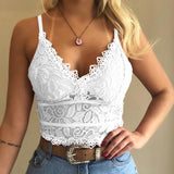 Sex Goddess Hazy Sexy And Charming Hollow Lace Ribbon Triangle Cup Bra Without Steel Ring Dew Back Women's