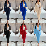 Toloer Hot Selling Sexy Wind Women's Wear For Solid Color Suit Collar Double Breasted Casual Suit Suit-Outfit
