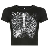 Print Round Neck Grunge Shirt-Outfit