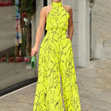 Toloer 2024 Women's Ins New Fashion Round Collar Sexy Print