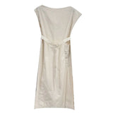 2025 New Dress Gentle Style Elegant Sweet Sleeveless Solid Color Belt Mid-Long Dress