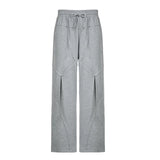 Vintage Baggy Patchwork Loose Sweatpants-Outfit