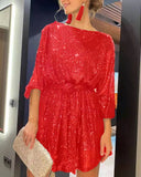 New Festival Party Fashion Sleek Beads Solid Color Waist Dress Dress