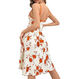 2024 New Women's Print Sling Home Clothes Casual Aja Skirt Women's Sexy Dress Crouse Crouse Crouse Boobs Tied