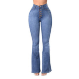 Spring And Summer New High-Rise Elastic Micro-Tipped Jeans