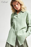 Cotton Shirts Office Lady Lady Long Sleeve Loose Tops Crepe 2023 Women's Spring Summer Shirts Comfortable