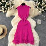 Design Sleeveless Knitted Dress Women's Summer Hair-Throw Slimming Pure Hot Girl Short