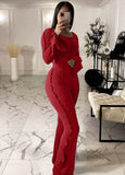 Winter Ribbed Crop Top and Bell Bottom Pants 2 Piece
