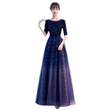 Sky Evening Dress Women's 2025 New Banquet Temperament Skinny And Elegant Host Chorus Performance Long
