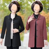 Middle-Aged And Old Women Spring Dress High-End Suit 40-50 Fashion Mother Dress Long Temperament All-Match Suit Thin Coat-Outfit