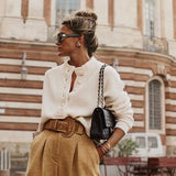 Jumper Autumn Women Long Sleeve Stand-up Collar Elegant Pullovers Tops Female Casual Vintage
