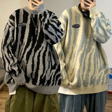 2021 Autumn winter sweater men's Hip hop flame long sleeve Black green khaki loose pullover Harajuku O-neck sweater men