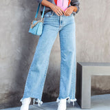 Summer New Washing Water High-Waisted Cowboy Fashion Casual Trousers Female