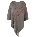 Plus Size Spring Autumn Striped Poncho Women Sweater Oversized Jumper Knitwear Holiday White Vintage Cape Sleeveless