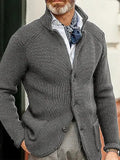 New Products - Dress Men's Casual Long-Sleeved Pure Color Knit Coat Men's